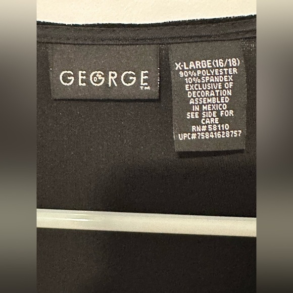 Vintage 90’s George Black Floral Velvet Layered Long Sleeve Cardigan Top - Picture 4 of 10